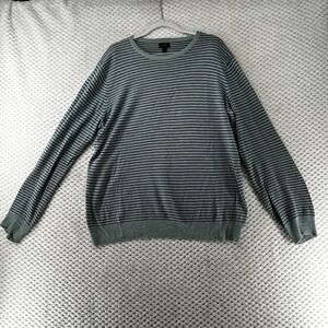 J. Crew Striped Cotton Cashmere Blend Sweater Lightweight Blue Green Mens Size S